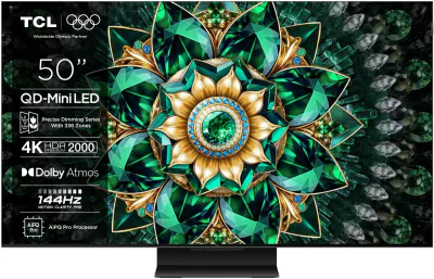 Televizor TCL QD-MiniLED 50Q7C, 126 cm, Smart Google TV, 4K Ultra HD, 144Hz