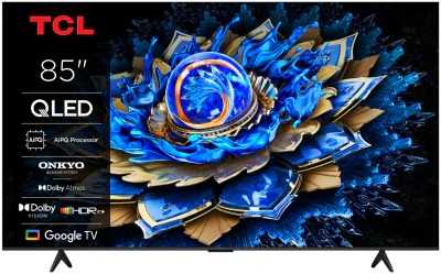 Televizor TCL QLED 85T69C, 215 cm, Smart Google TV, 4K