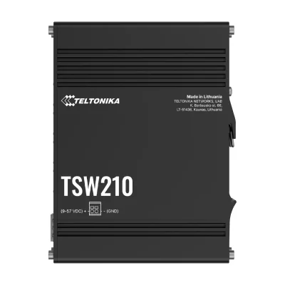 TELTONIKA INDUSTRIAL 8PORT UNMANAGED SWITCH TSW210, Interfata: 8 x ETH ports, 10/100/1000 Mbps, supports auto MDI/MDIX crossover, 2 x SFP ports, Standarde retea: 802.3i, 802.3u, 802.3ab, 802.3x, 802.3az, 802.3ad, Latime banda: 20 Gbps, Carcasa, Aluminium