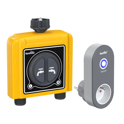Temporizator inteligent dublu pentru robinet cu hub Wi-Fi DELTA-OPTI TWG004WRF+TTV203WRF, Tuya Smart, 3/4"