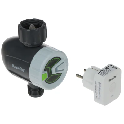 Temporizator inteligent pentru robinet cu hub Wi-Fi RainPoint TTV102B+TWG009BW, Tuya Smart, 3/4", 1"