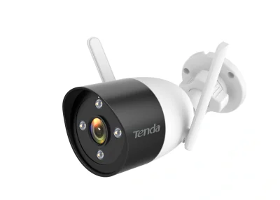 Tenda RT3-WCA Cameră supraveghere Wi-Fi de exterior 1080P, Obiectiv: 4 mm @ F1.6, slot card Micro SD (până la 256 GB), 2 antene externe, Dimensiuni: 72 x 175 mm, Rezolutie: 1920 x 1080, 15fps, H.264, Standarde wireless: IEEE 802.11b/g/n @ 2.4 GHz, 30