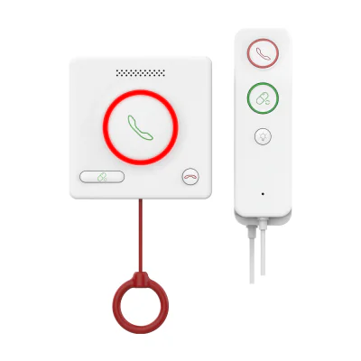 Terminal audio de pat pentru sistem de apel asistentă HIKVISION DS-KHH6020X-H, cu receptor, PoE