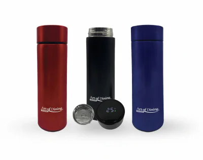 TERMOS INOX 450 ML,INDICATOR LED TEMPERATURA, ART OF DINING BY HEINNER (mix 3 culori in bax, 4 albastre, 4 negre, 4 rosii)
