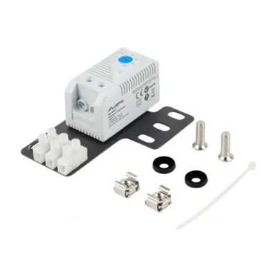 Termostat Lanberg buclă închisă 10A pentru dulapuri rack, cu ureche 19" și bornier, gri