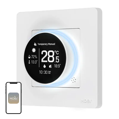 Termostat MOES ZHT-SR-GA cu tehnologie ZigBee pentru încălzire hidronică