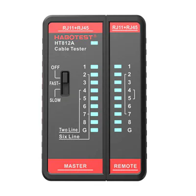 Tester pentru cabluri de rețea Habotest HT812A RJ45/RJ14/RJ12/RJ9