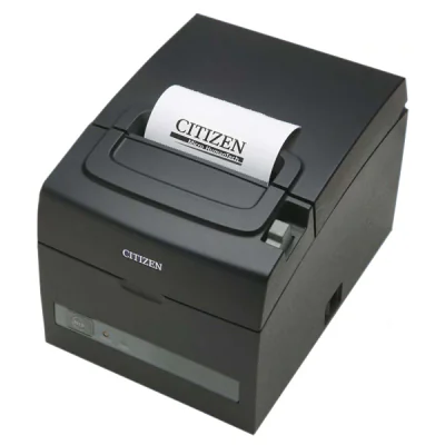 Thermal printer; Serial + USB interfaces, integrated PSU, Black