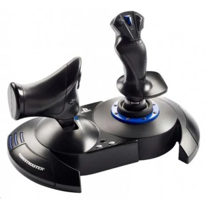Thrustmaster T.Flight Hotas 4, Joystick, PC, PlayStation 4, PlayStation 5, Digital, Wired, USB, Black, Blue