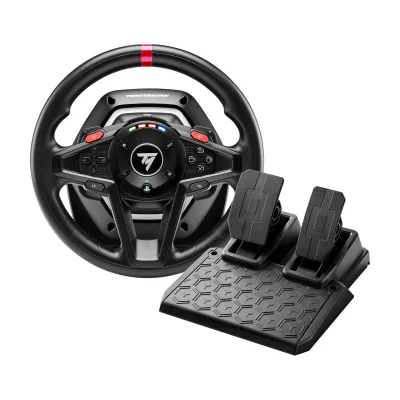 Thrustmaster T128, Steering wheel + Pedals, PC, PlayStation 4, PlayStation 5, Directional buttons, Handbrake button, Menu button, Setting button, Share button, View button, Analogue, 900°, 30 ms