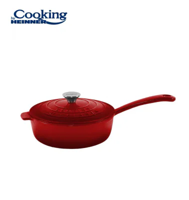 TIGAIE  ADANCA FONTA EMAILATA + CAPAC 24 X 8 CM, 2.5 L, RED LINE, COOKING BY HEINNER