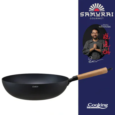 TIGAIE WOK 32X9 CM, RIKITO WATANABE, SAMURAI GOURMET, COOKING BY HEINNER