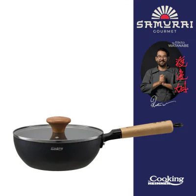 TIGAIE WOK+CAPAC 20X7 CM,  RIKITO WATANABE, SAMURAI GOURMET, COOKING BY HEINNER