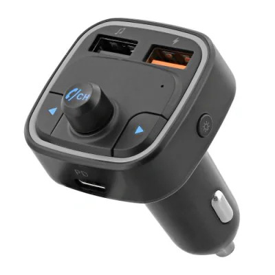 TNB Bluetooth FM transmitter + hands free kit and fast charge - Black "FMCT08"