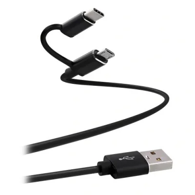TNB microUSB / USB-C to USB CABLE charge, synchro, 1m, bk "TCUSB2IN1"