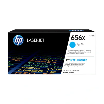 Toner HP 656X High Yield Cyan, capacitate mare, 22000 pagini, compatibil HP LaserJet Enterprise M652, M653