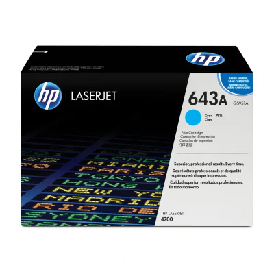 Toner imprimantă HP 643A Cyan Original LaserJet, capacitate standard, 10.000 pagini