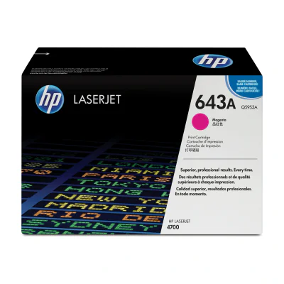 Toner imprimantă HP 643A Magenta, original, capacitate standard, 10.000 pagini