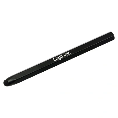 TOUCH PEN LOGILINK, pt. tablete si smartphone, varf din cauciuc, forma hexagonala, aluminiu, negru, "AA0010"