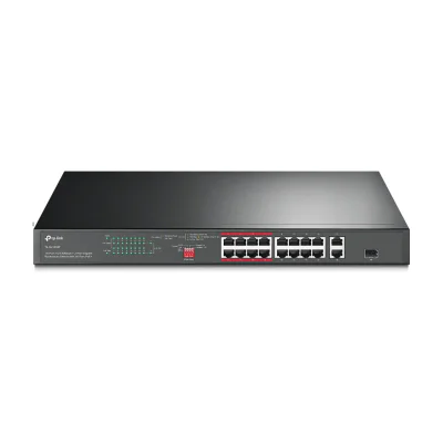 TP-Link 16-Port 10/100 Mbps + 2-Port Gigabit Rackmount PoE Switch with 16-Port PoE+, Unmanaged, Gigabit Ethernet (10/100/1000), Power over Ethernet (PoE), Rack mounting, 1U