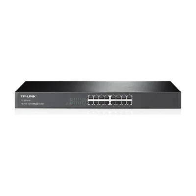 TP-Link 16-Port 10/100Mbps Rackmount Network Switch, Unmanaged, Fast Ethernet (10/100), Rack mounting, 1U