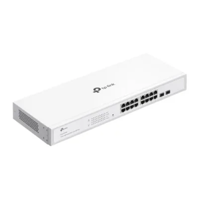 TP-LINK 16-Port Gigabit Smart Switch with 16× Gigabit RJ45 ports and 2× Gigabit SFP slots, Interfata:  16× 10/100/1000 Mbps RJ45 Ports (Auto- Negotiation/Auto MDI/MDIX), Dimensiuni: 440×180×44 mm, Capacitate Switch: 36 Gbps, Packet Forwarding Rate: 2