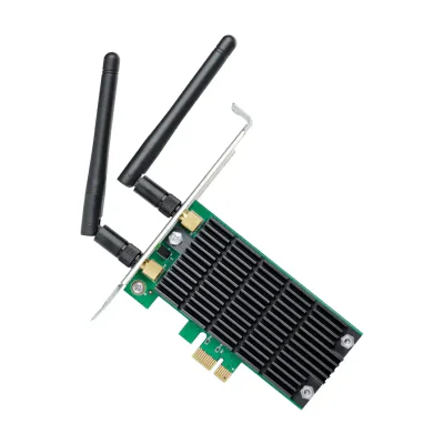 TP-Link Archer T4E, Internal, Wireless, PCI Express, WLAN, 867 Mbit/s, Black, Green