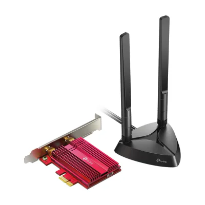 TP-Link Archer TX3000E, Internal, Wireless, PCI Express, WLAN / Bluetooth, 2402 Mbit/s, Black, Red