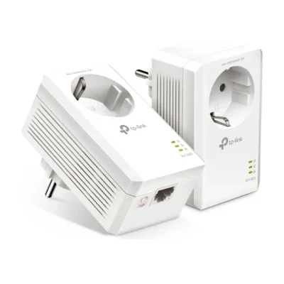 TP-Link AV1000 Gigabit Passthrough Powerline Starter Kit, 1000 Mbit/s, IEEE 1901, IEEE 802.3, IEEE 802.3ab, IEEE 802.3u, Type E / F, Gigabit Ethernet, 10,100,1000 Mbit/s, HomePlug AV2