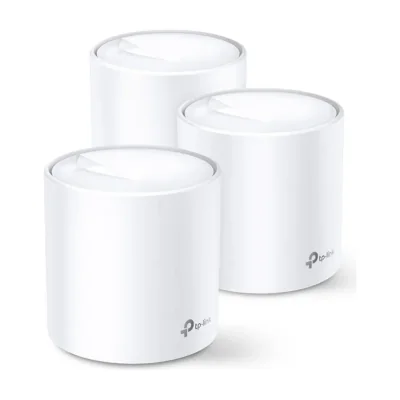 TP-Link AX3000 Whole Home Mesh Wi-Fi System, 3-Pack, White, Internal, Power, Status, Dual-band (2.4 GHz / 5 GHz), Wi-Fi 6 (802.11ax), 802.11a, 802.11b, 802.11g, Wi-Fi 4 (802.11n), Wi-Fi 5 (802.11ac), Wi-Fi 6 (802.11ax)
