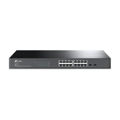 TP-Link JetStream 16-Port Gigabit Smart Switch with 2 SFP Slots, Managed, L2/L2+, Gigabit Ethernet (10/100/1000), Rack mounting, 1U