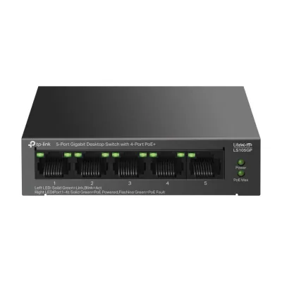 TP-Link LiteWave 5-Port Gigabit Desktop Switch with 4-Port PoE+, Unmanaged, Gigabit Ethernet (10/100/1000), Power over Ethernet (PoE)