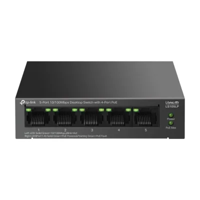TP-Link LiteWave LS105P, Unmanaged, Fast Ethernet (10/100), Power over Ethernet (PoE), Wall mountable