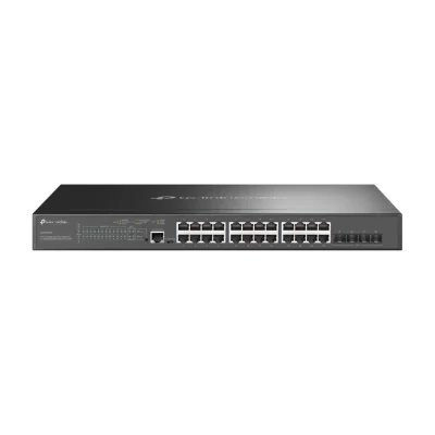 TP-Link Omada 24-Port Gigabit and 4-Port 10GE SFP+ L2+ Managed Switch with 24-Port PoE+, Managed, L2+, Gigabit Ethernet (10/100/1000), Power over Ethernet (PoE), Rack mounting, 1U