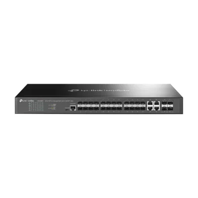 TP-Link Omada 24-Port SFP L2+ Managed Switch with 4 10GE SFP+ Slots, Managed, L2+, Rack mounting, 1U