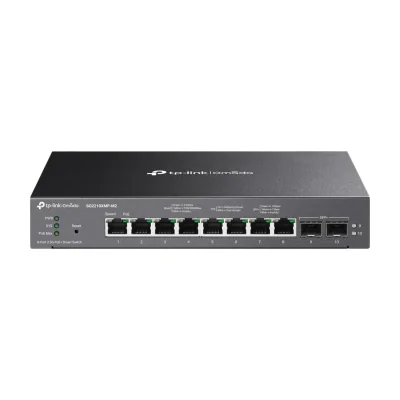 TP-Link Omada 8-Port 2.5GBASE-T and 2-Port 10GE SFP+ Smart Switch with 8-Port PoE+, Managed, L2/L2+, 2.5G Ethernet (100/1000/2500), Power over Ethernet (PoE), Rack mounting, Wall mountable