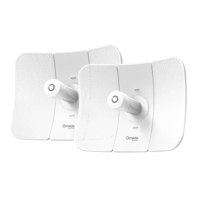 TP-Link Omada Beam Bridge 5 UR KIT (AC867) 5GHz 2-Stream IP65 Outdoor Wi-Fi 5 Wireless Bridge with 1GbE x1 (PoE+ 15.8W), interface 1 x 10M/100M/1000Mbps Gigabit Ethernet Port (RJ45); PoE In