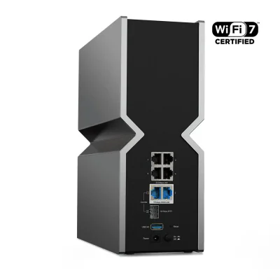 TP-LINK Router wireless TRi-Band Archer BE800, Otel inoxidabil, BE19000, Viteze wireless: • 6 GHz: 11520 Mbps (802.11be), 5 GHz: 5760 Mbps (802.11be), 2.4 GHz: 1376 Mbps (802.11be), 8 x antene interne, 4×4 MU- MIMO, Mod Router, Mod Access Point, Inte
