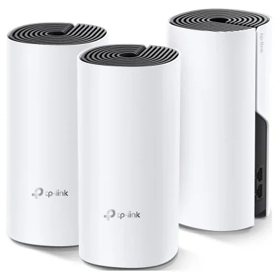 TP-Link Sistem Mesh Wi-Fi pentru întreaga casă AC1200, DECO M4(3-PACK); Procesor: Quad-core CPU; Interfață: 2 Gigabit Ethernet Ports (WAN/LAN auto-sensing) per Deco unit; 2 internal dual-band antennas per Deco unit; Flash: 16 MB; SDRAM: 128 MB; Stand