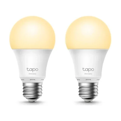 TP-Link Tapo Dimmable Smart Light Bulb, 2-Pack, Smart bulb, Wi-Fi, White, 802.11b, 802.11g, Wi-Fi 4 (802.11n), LED, Glass, Metal