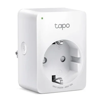 TP-Link Tapo Mini Smart Wi-Fi Socket, Energy Monitoring, Indoor, White, Home, Office, Status, Android, iOS, Wireless
