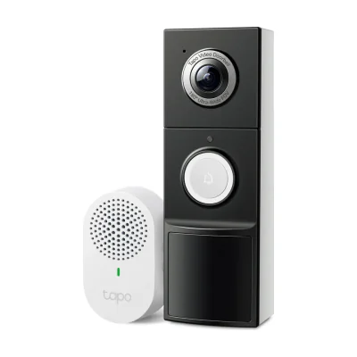 TP-Link Tapo Video Doorbell Camera, Black, White, IP66, 130°, IR, Wall, Two-Way