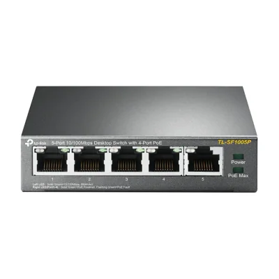 TP-Link TL-SF1005P, Unmanaged, Fast Ethernet (10/100), Full duplex, Power over Ethernet (PoE)