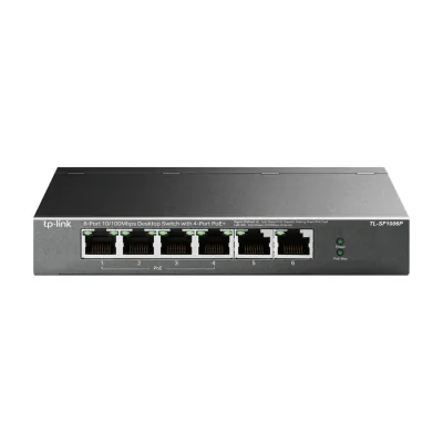 TP-Link TL-SF1006P, Unmanaged, Fast Ethernet (10/100), Full duplex, Power over Ethernet (PoE)