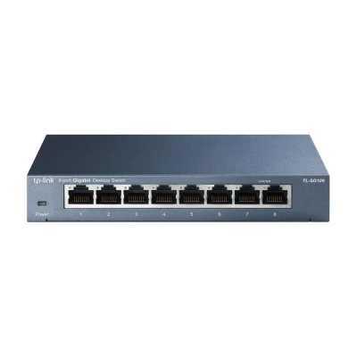 TP-Link TL-SG108, Unmanaged, L2, Gigabit Ethernet (10/100/1000), Full duplex, Wall mountable