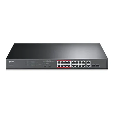 TP-Link 16-Port 10/100Mbps + 2-Port Gigabit Unmanaged PoE Switch, Unmanaged, Fast Ethernet (10/100), Power over Ethernet (PoE), Rack mounting