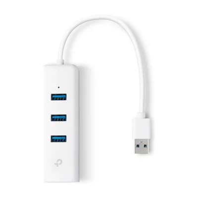 TP-Link UE330, Wired, USB 3.2 Gen 1 (3.1 Gen 1) Type-A, 10,100,1000 Mbit/s, White, RJ-45, USB 3.2 Gen 1 (3.1 Gen 1) Type-A, USB
