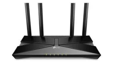 TP-LINK Wireless Router, ARCHER AX23; AX1800, Quad-Core CPU, Dual-Band, 5 GHz: 1201 Mbps (802.11ax), 2.4 GHz: 574 Mbps (802.11ax), Standard and Protocol: WI-FI 6, IEEE 802.11ax/ac/n/a 5 GHz,  IEEE 802.11ax/n/b/g 2.4 GHz 4× Fixed Antennas, 1 × 1000/10