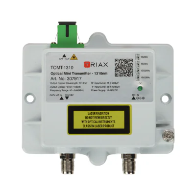 Transmițător optic TRIAX TOMT-1310, cu sursă de alimentare, 47-862 MHz CATV