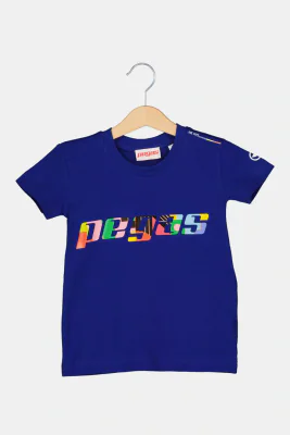 TRICOU  LOGO MULTICOLOR COPII  ROYAL BLUE-4